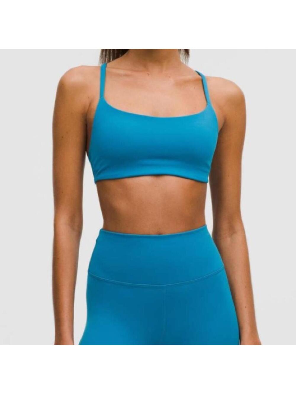 NWT Lululemon Wunder Train Strappy Racer Bra Hawaiian Blue Size 12 - Picture 3 of 6